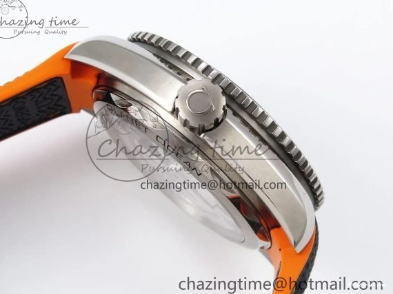 0210 Comfortable Planet Ocean 43.5mm SS VSF 1:1 Best Edition Black Orange Bezel Gray Dial on Nylon Strap A8900 Super Clone V 7730